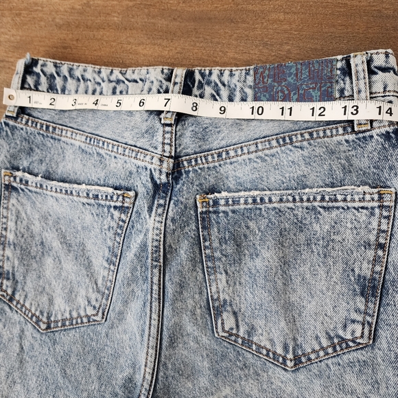 Free People We The Free Stone Wash Distressed High Rise Straight Leg Jeans Sz 28 - Picture 9 of 13